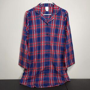 Hanna Andersson Holiday Flannel Nightshirt WMNS XS Tartan Plaid 100% Cotton PJ's
